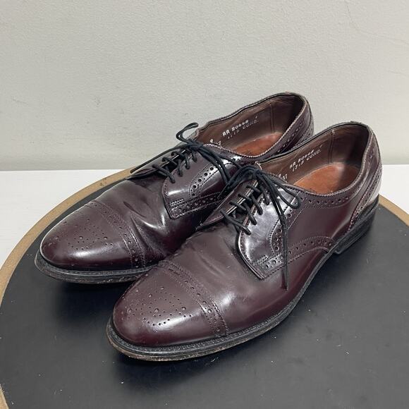 Allen Edmonds Shoes Mens Size 9 Oxford Cap Toe Brogue Sanford Leather Made in US main image 4